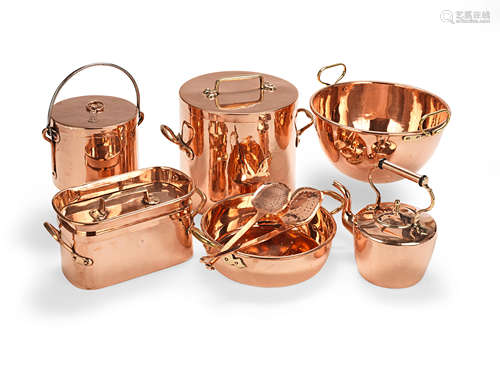 A collection of 19th century copper Kitchen-ware