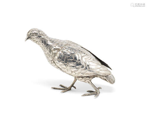 A silver model of a partridge Neresheimer, import marks for Berthold Muller, London 1936