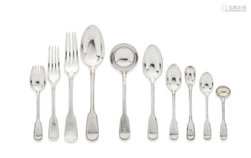 A silver Fiddle and Thread pattern flatware service the majority George Adams, London 1867 - 1876