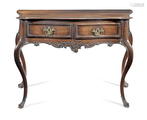 A Portuguese third quarter 18th century carved rosewood serpentine side table