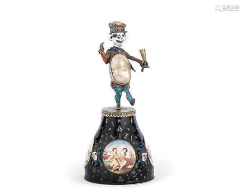 An Austro Hungarian silver and enamel figurine maker's mark 'HB', circa 1900