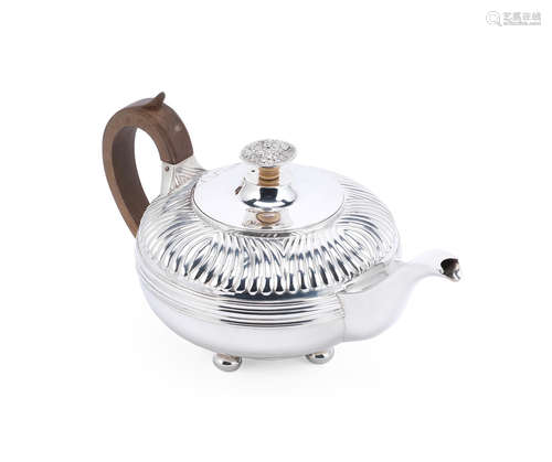 A George III silver teapot Craddock & Reid, London 1816; and further items