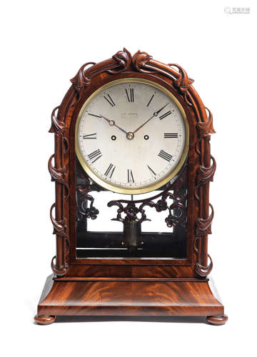 A 19th century mahogany table regulator with deadbeat escapement the dial signed J P Jones, Aberystwyth