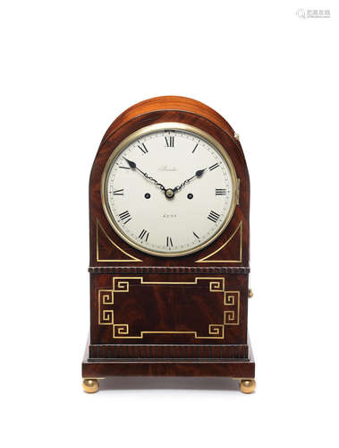 A 19th century mahogany and brass table clock with trip repeat the dial signed Brooks, Lynn