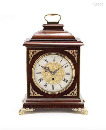 A mahogany and brass mounted bracket/table timepiece parts 18th century and later, the dial signed Jno Walker, 230 Regents St, London