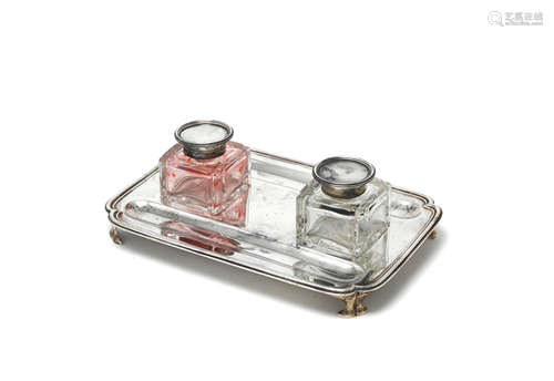 A small silver inkstand R W Burridge, London 1924