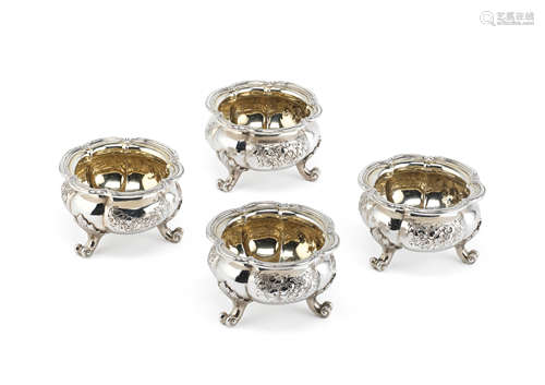 A set of four Victorian silver salts Paul Storr, London 1837