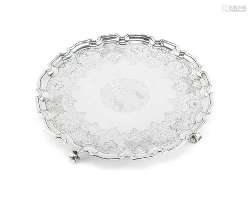 A George II silver salver William Kidney, London 1735