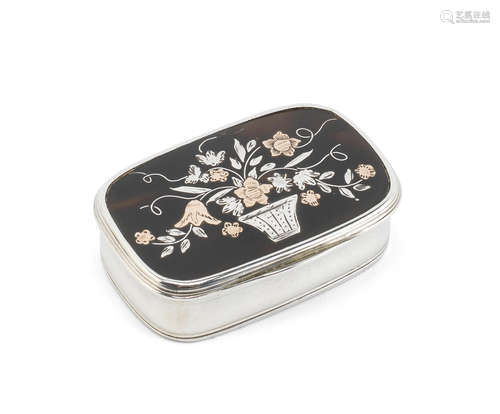 A George III silver-mounted snuffbox unmarked, circa 1800