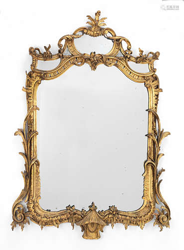 A 19th century giltwood and gilt gesso mirror in the George III style