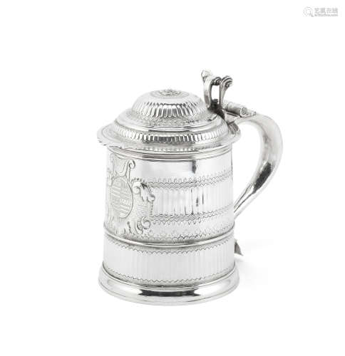 A large Queen Anne silver tankard William Denny, London 1705