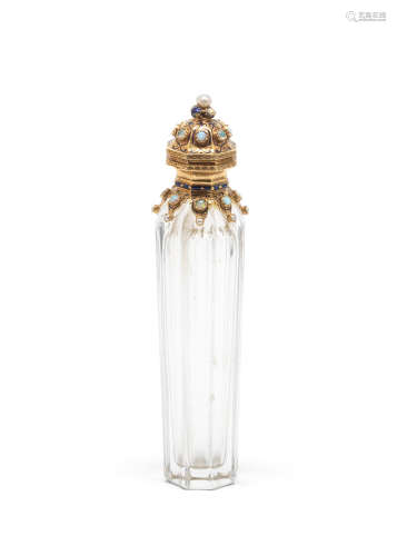 A French gold-mounted scent bottle circa 1870