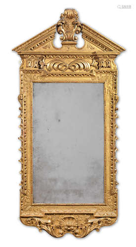 A George II giltwood and gilt gesso mirror