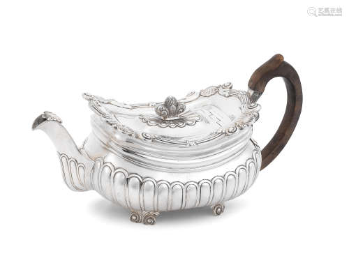 A George III silver teapot Michael Starkey, London 1810