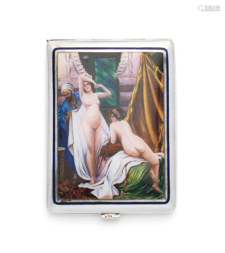 An Austro-Hungarian silver and enamel cigarette case Vienna circa 1920