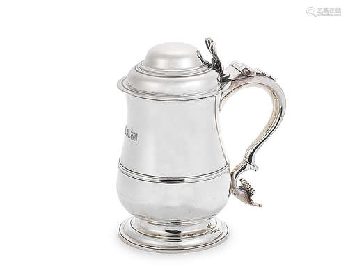 A George III silver tankard maker's mark ID with pellet between, London 1770