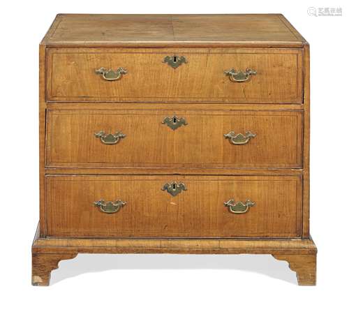 A George II walnut caddy top chest of small proportions