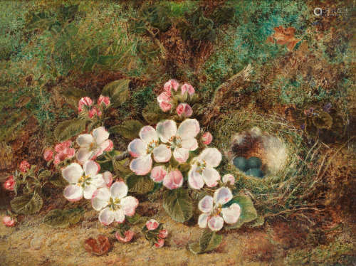 George Clare (British, 1835-1890) Still life of blossom; Still life of fruit each 23 x 31cm (9 1/16 x 12 3/16in). (2)