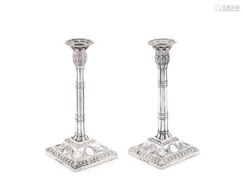 A matched pair of silver tapersticks one John Carter II, London 1770, the other Walter Morrisse, London 1867 (2)