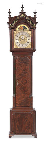 A late 18th century mahogany longcase clock with moonphase signed to the dial Lassel, Park