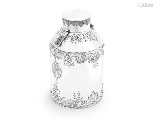 A George II silver tea caddy Frederick Kandler, London 1751