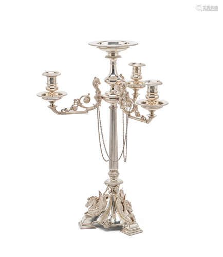 A Victorian silver candelabrum centrepiece Horace Woodward, London 1879