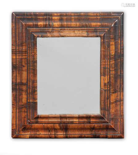 A William and Mary olivewood or cocuswood mirror