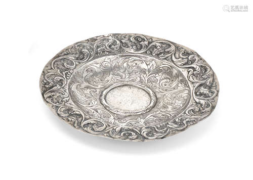 A late 17th / early 18th century silver dish unmarked, probably Portuguese