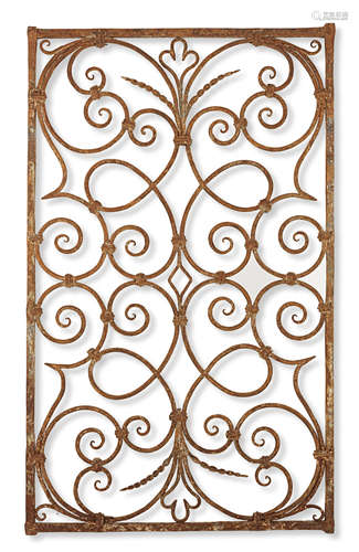 An 18th century Venetian wrought iron window grill