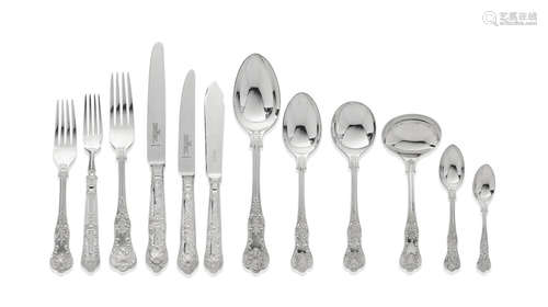 A silver Queen's pattern flatware service Roberts & Belk, Sheffield 1973 / 1974