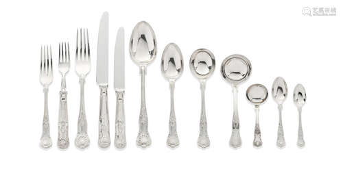 An extensive King's pattern silver flatware service maker's mark 'MDQ', Sheffield 1971 - 1973