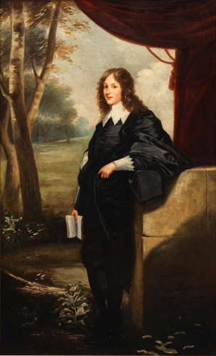 Manner of Sir Anthony van Dyck Portrait of a gentleman, full-length, in a landscape