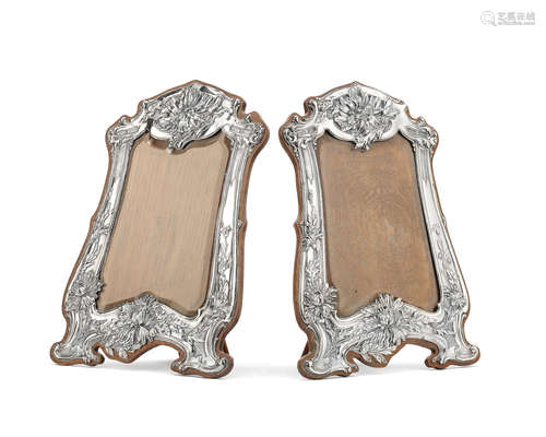 Two matched silver photograph frames, W H Leather, Birmingham 1904 and J & R Griffin, Chester 1906 (2)