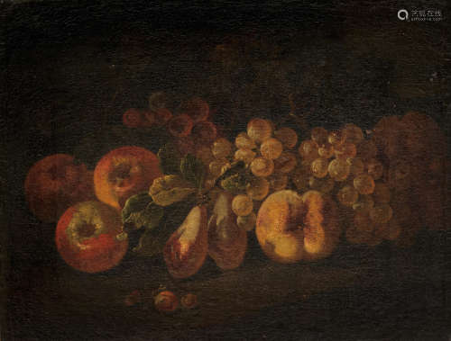 Attributed to Bartolomeo Castelli the Younger, called Lo Spadino (Rome 1696-1738) Peaches, plums and grapes