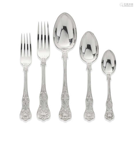 A Victorian silver Queen's pattern flatware service George Maudley Jackson, London 1889