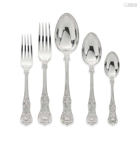 A Victorian silver Queen's pattern flatware service George Maudley Jackson, London 1889