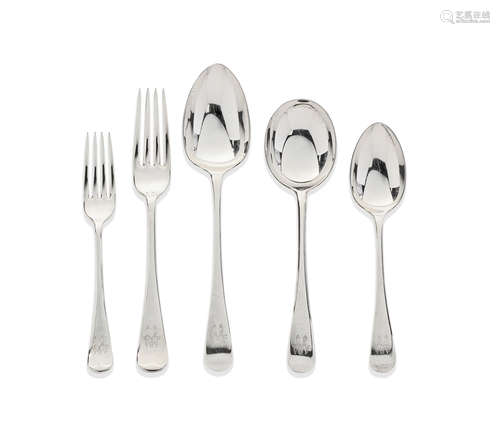 An Edwardian Old English pattern silver flatware service James Deakin & Sons, Sheffield 1909