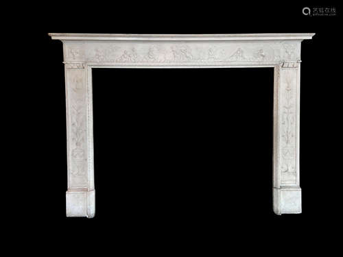 A George III carved white marble chimneypiece