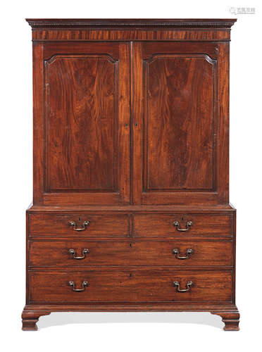 A late George II mahogany clothes press