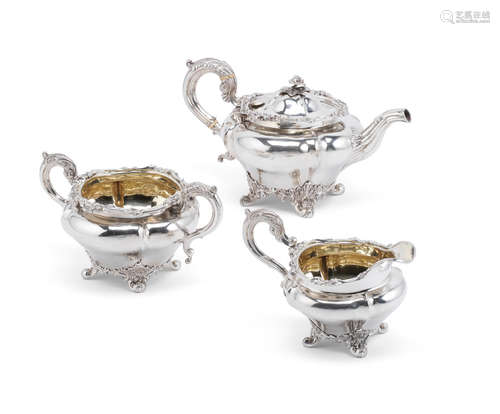 A Victorian silver three-piece tea service William Ker Reid, London 1838 (3)