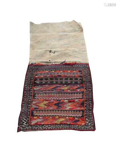 A Persian saddle bag with flatwoven back, 50 x 43cm.