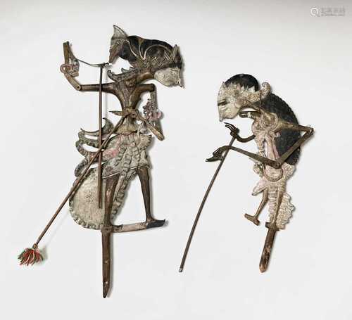 A pair of wayang klitik puppets, Yogyakarta, Java, Rama 49cm high, Sinta 37cm high) Wayang klitik