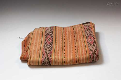 A warp Ikat woven cotton blanket, Timor Leste,124 x 210cm.