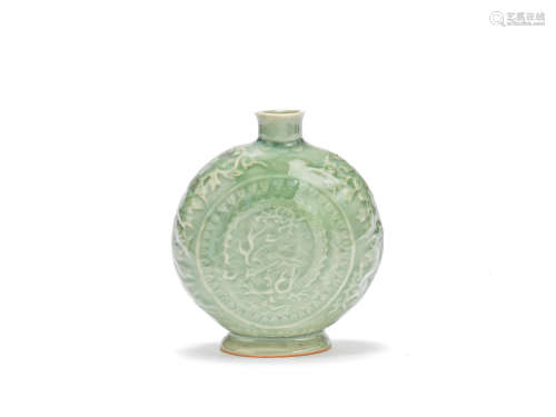 A celadon glazed moonflask Qing Dynasty