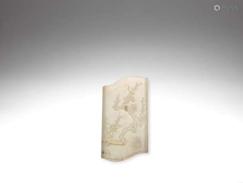 A white jade double-sided wrist-rest 19th century
