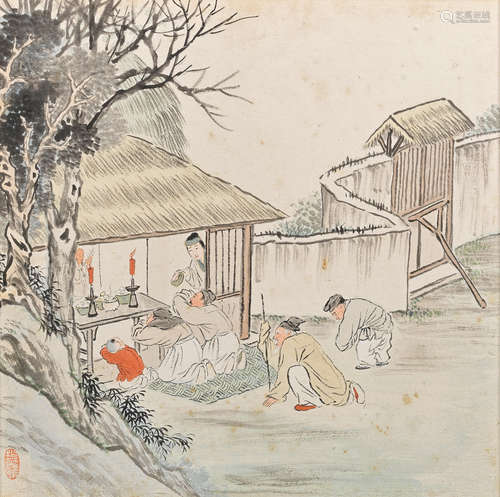 Chinese School (19th century) Rice Production