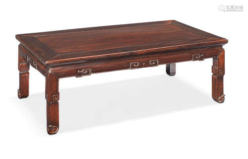 A stained hongmu low table, kang 19th century