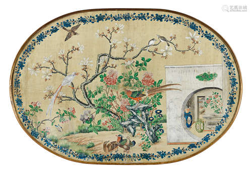 Chinese school (19th century) Birds and flowers