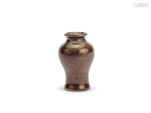 A miniature teadust-glazed baluster vase 18th century