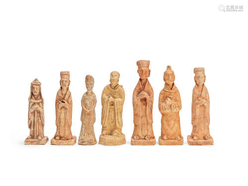 A group of funerary figures Tang Dynasty and later